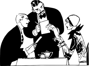 people-couple-waiter-table-restaurant